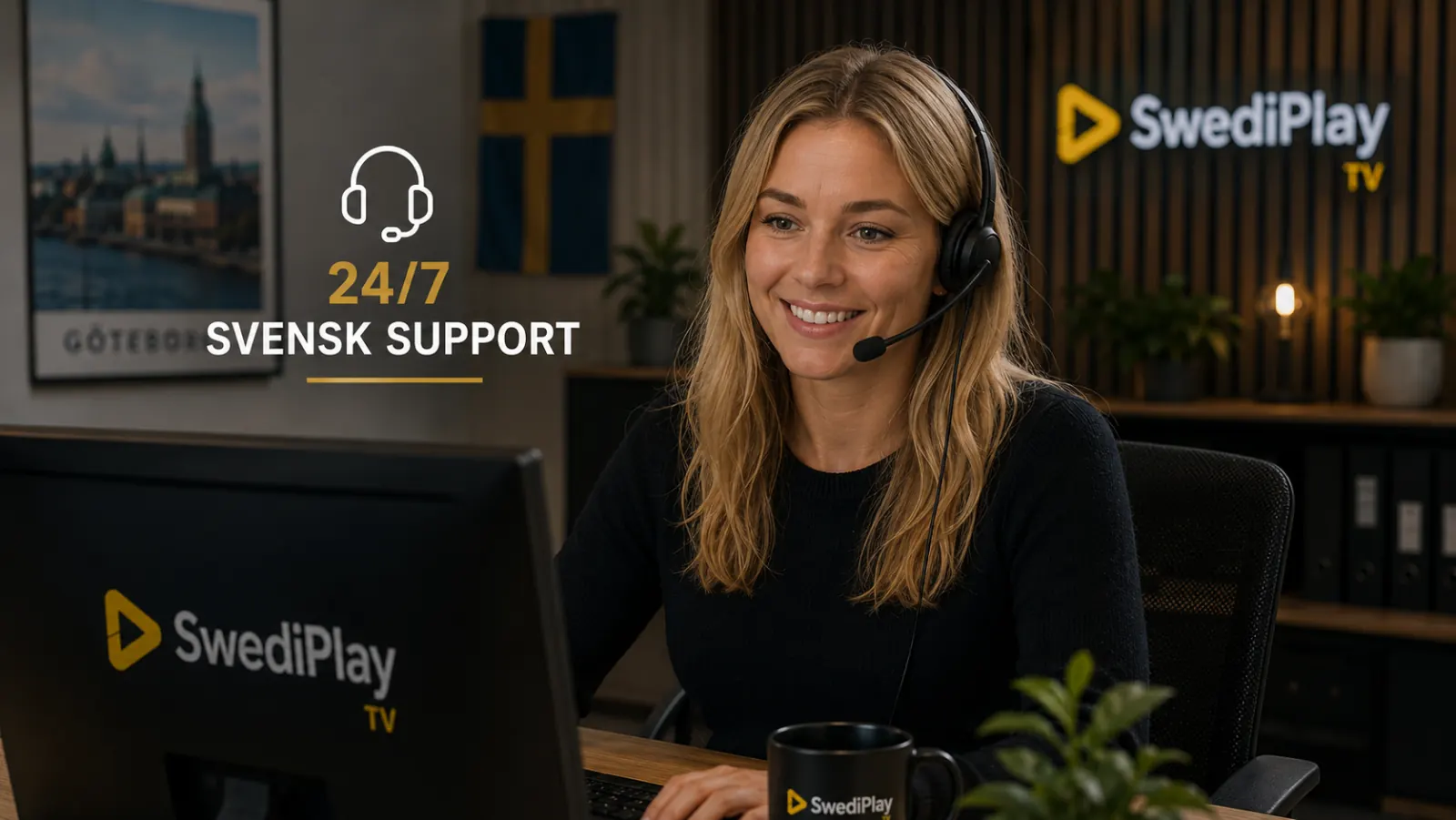 Kontakta SwediPlay TV — sport-utbildad svensk support 24/7 via WhatsApp